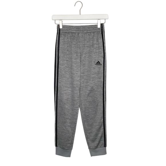 Adidas Heather Gray Black Athletic Jogger Pants Pockets Medium 10/12 - Picture 4 of 7